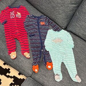 Carter's Striped Footies Sets - Red, Navy, Aqua